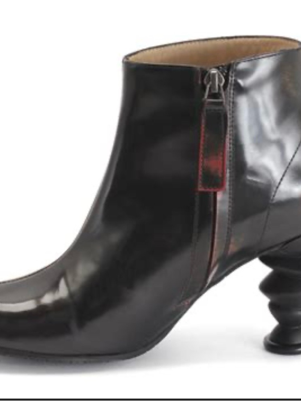 John Fluevog Nuumite Black and Red Boots with Powerhouse Heel Size W8